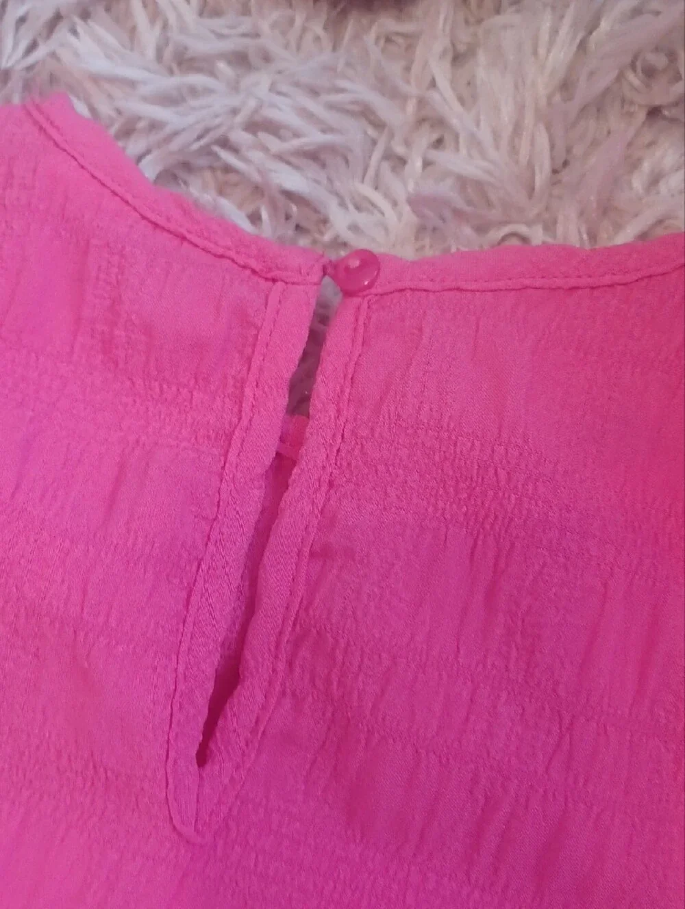 SHEIN Hot Pink Ruffle Sleeve A-Line Dress